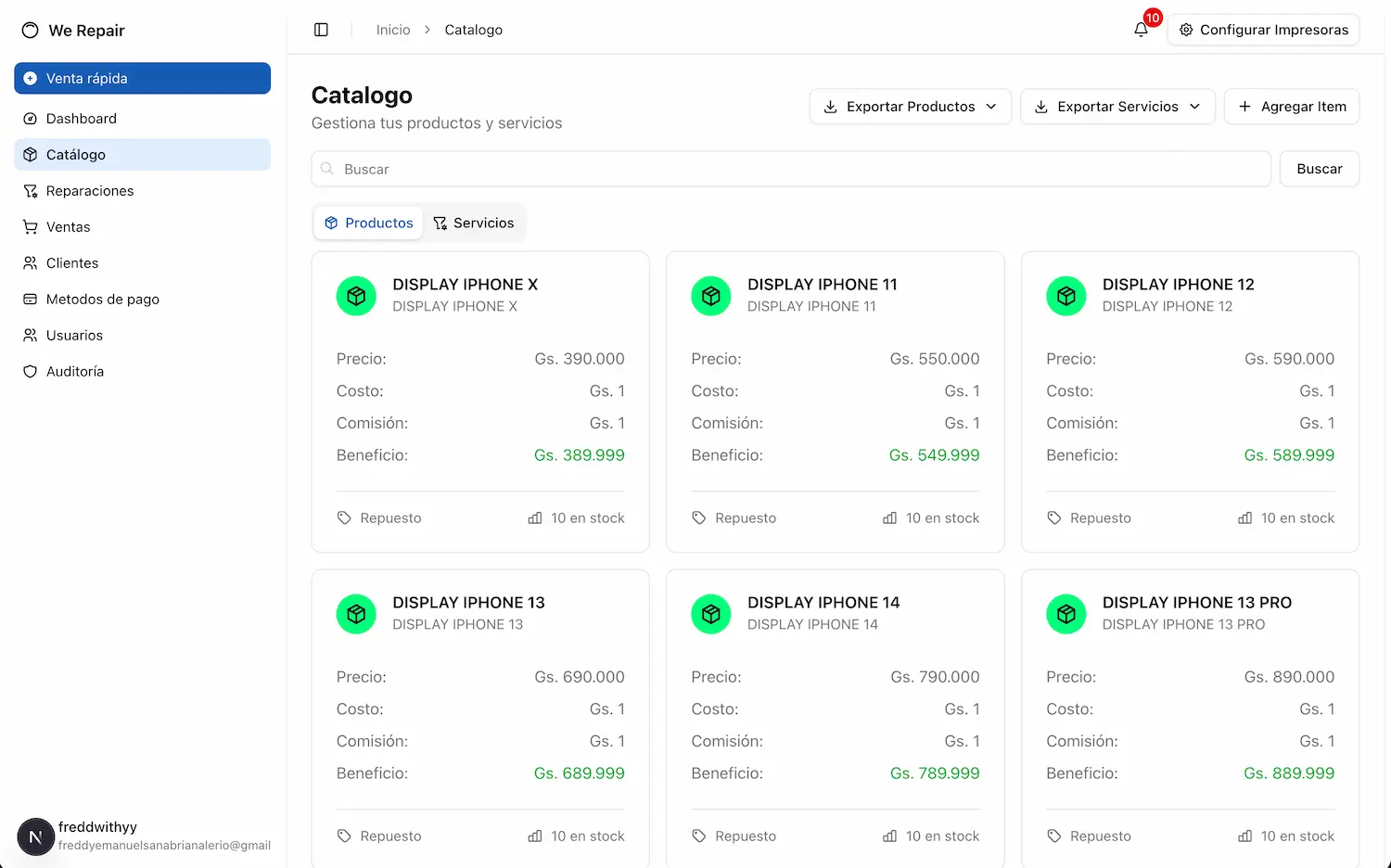 Phonesys - Sistema para Servicios Técnicos — caso de estudio de Servicio técnico / POS
